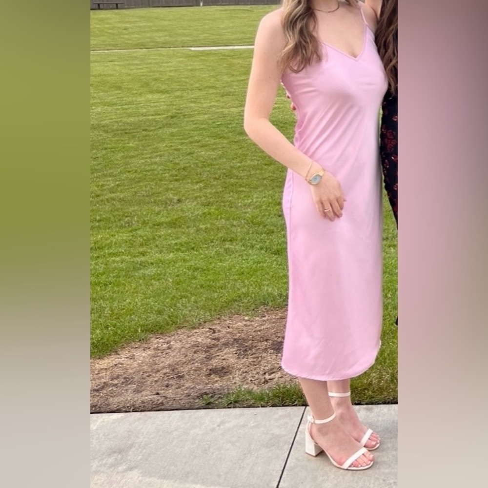Pink slip dress